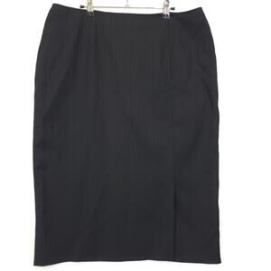Apostrophe Pencil Skirt Women 16W Black Striped Classic Back Zipper Office